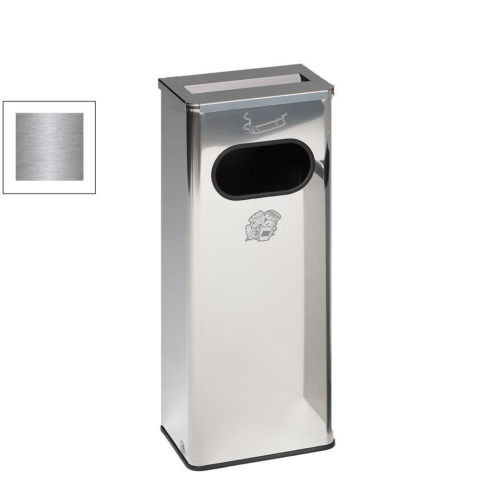 Ascher-Abfallsammler - Volumen 32 l - 760 x 310 x 220 mm (HxBxT) - Antik-silber, Struktur