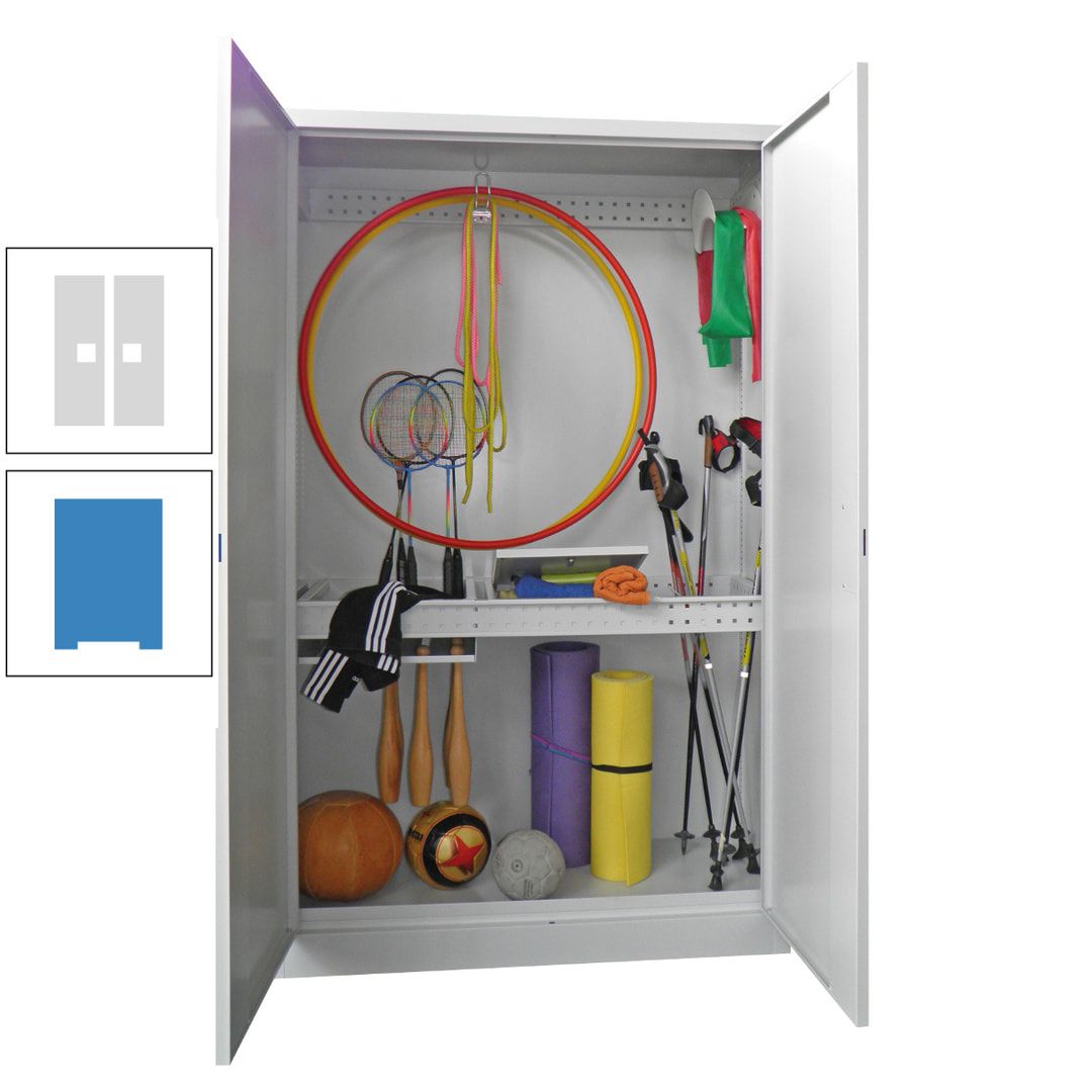 Sportschrank - Vollblechtüren - Variante 1 - 1.950x1.200x500 mm (HxBxT) - anthrazitgrau