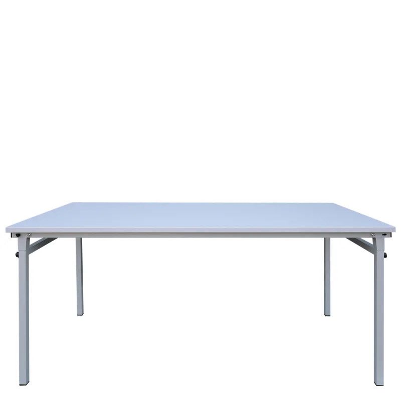 Klapptisch mit 4-Fuß, 750 x 1.200 x 600 mm (HxBxT), Gestell und Platte lichtgrau, melaminbeschichtet, Nivelliergleiter, Sicherheitsarretierung