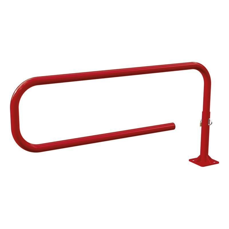 Drehschranke, Schlagbaum, Haarnadelform, Stahlrohr, 1.800 mm breit, Farbe enzianblau
