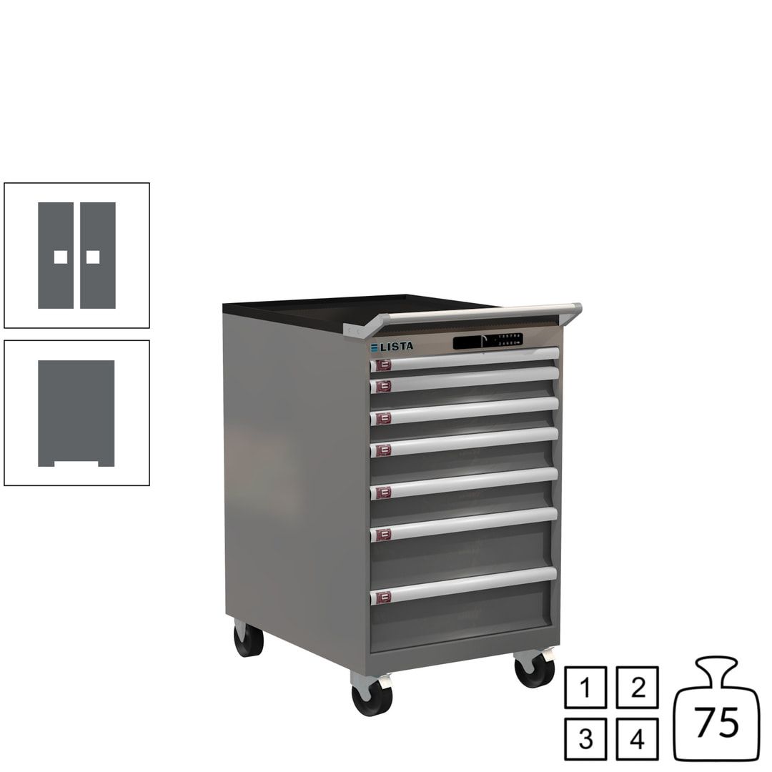 Lista Schubladenschrank - 14.372.010 - 990 x 564 x 725 mm (HxBxT) - 7 Schubladen - 75 kg - Key Lock - lichtblau (RAL 5012)