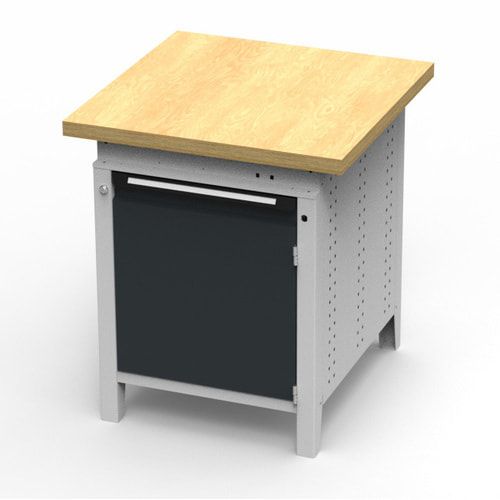 OTTOKIND Werkbank - Arbeitsplatte bündig - 850 x 605 x 750 mm (HxBxT) - Schrank - lichtgrau