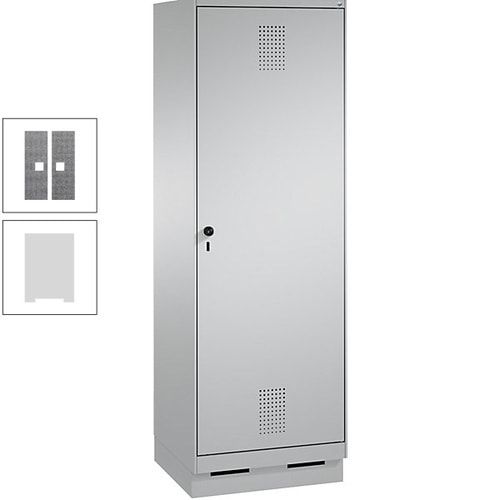 Doppel-Spind, Garderobenschrank, 1 Tür für 2 Abteile a 300 mm, Korpus anthrazitgrau, Türen anthrazitgrau, 1.800 x 600 x 500 mm (HxBxT)