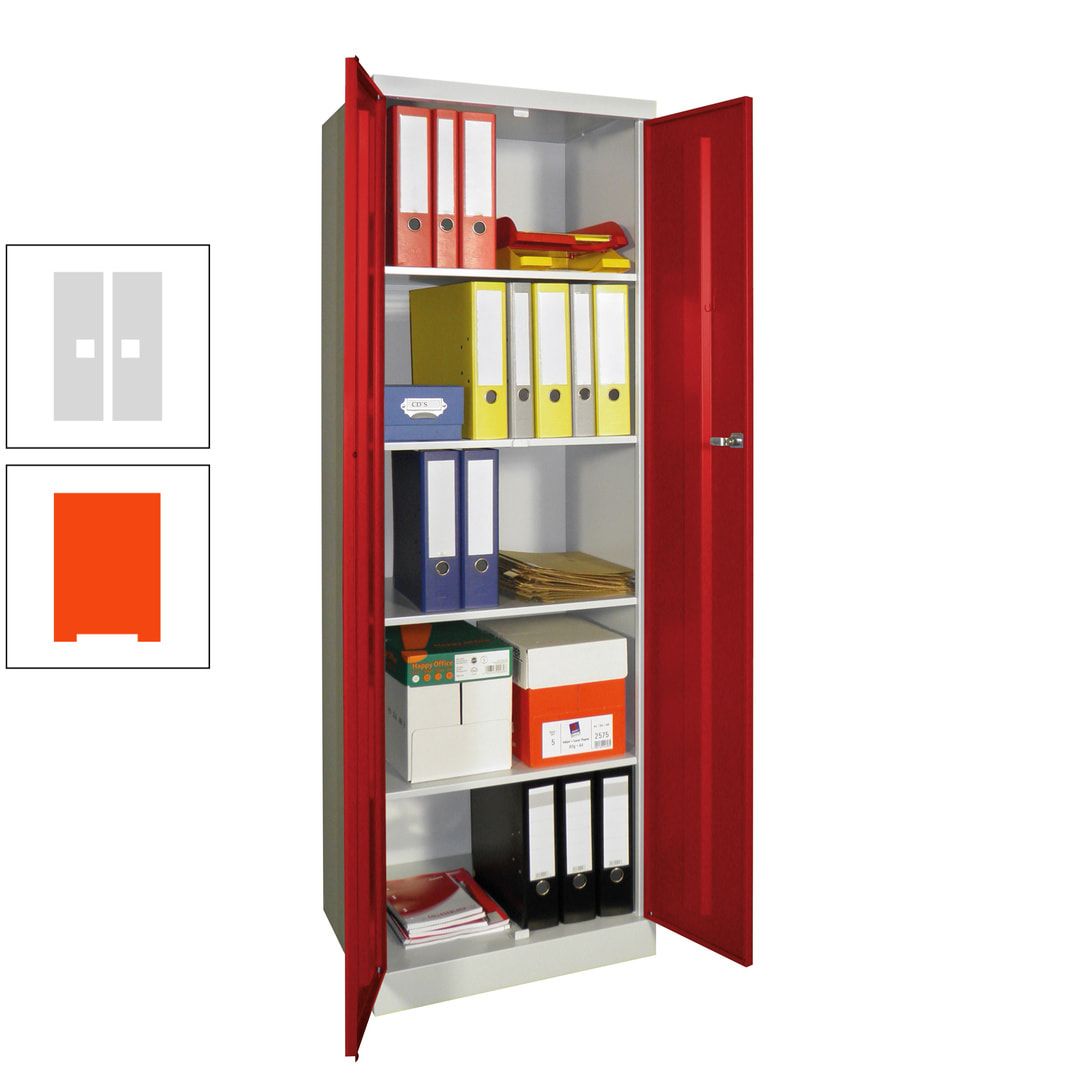 Aktenschrank - Sockel - 4 Böden - 1.800x600x500 mm (HxBxT) - Zylinderschloss - anthrazitgrau