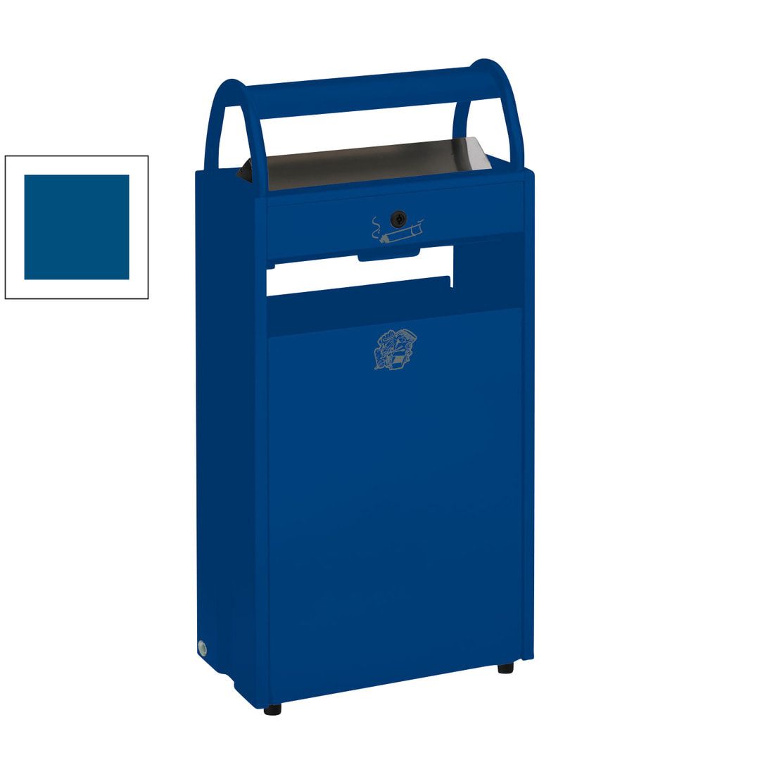 Abfallsammler mit Ascher und Schutzdach - Volumen 60 l - Ascher 9 l - 960 x 480 x 250 mm (HxBxT) - anthrazit