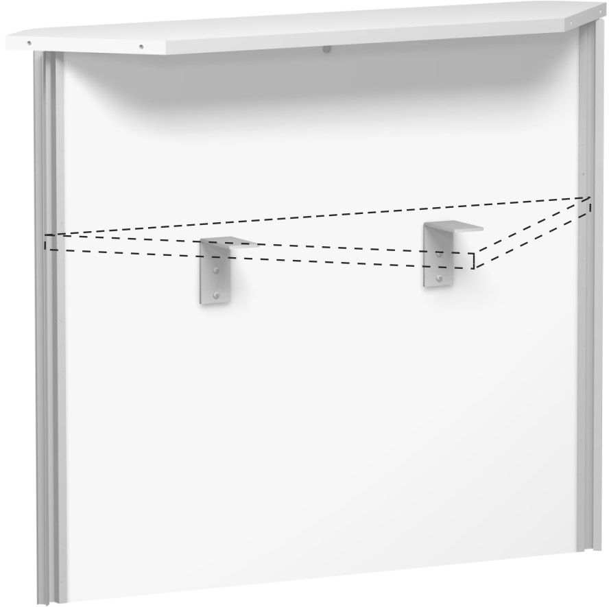 Anbau Thekenelement, Anbaumodul, 90 Grad Oberboden gerade, 25 mm Dreischicht-Feinspan, 1.025 x 1.236 x 300 mm (HxBxT), Dekor Ahorn