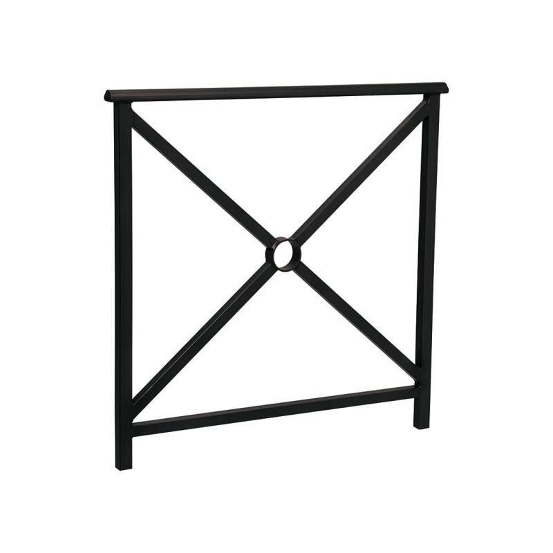 Geländer Kreuz und Kreis - 1.000 x 1.000 mm - abgerundeter Handlauf - Farbe enzianblau - Außengeländer Systemgeländer