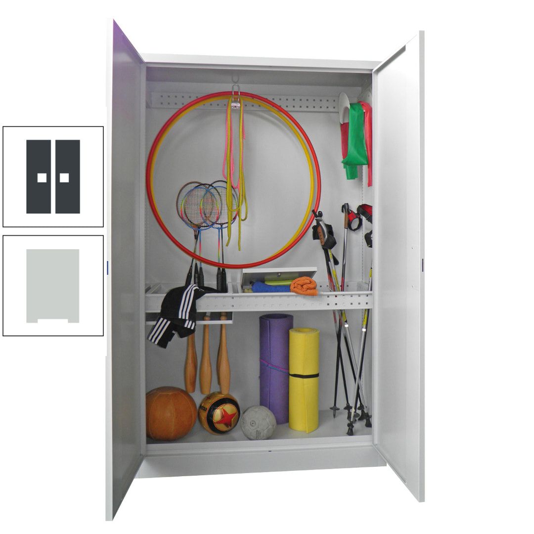 Sportschrank - Vollblechtüren - Variante 1 - 1.950x1.200x500 mm (HxBxT) - anthrazitgrau