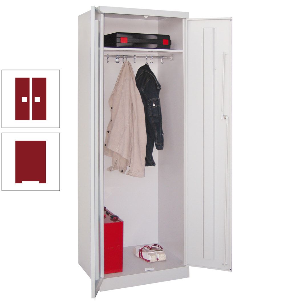 Garderobenschrank - 1 Fachboden - Kleiderstange - 1.800x600x500 mm (HxBxT) - Zylinderschloss - anthrazitgrau