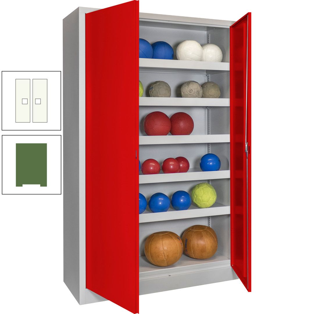 Ballschrank - Vollblechtüren - 5 Böden - 1.950x1.200x500 mm (HxBxT) - anthrazitgrau
