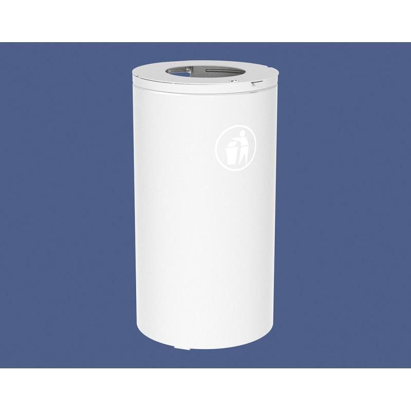 Abfalleimer mit Inneneimer - 80 Liter - 450 x 845 mm (DxH) - mit Verankerungsstäben - Farbe enzianblau