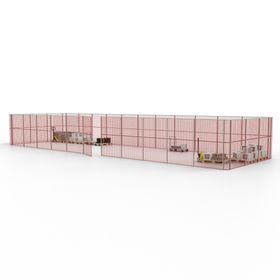 Maschinen Schutzgitter - Hallentrennwand - Sicherheitszaun - Tür - 42 m - 2.200 x 16.900 x 4.900 mm (HxBxT) - Farben wählbar