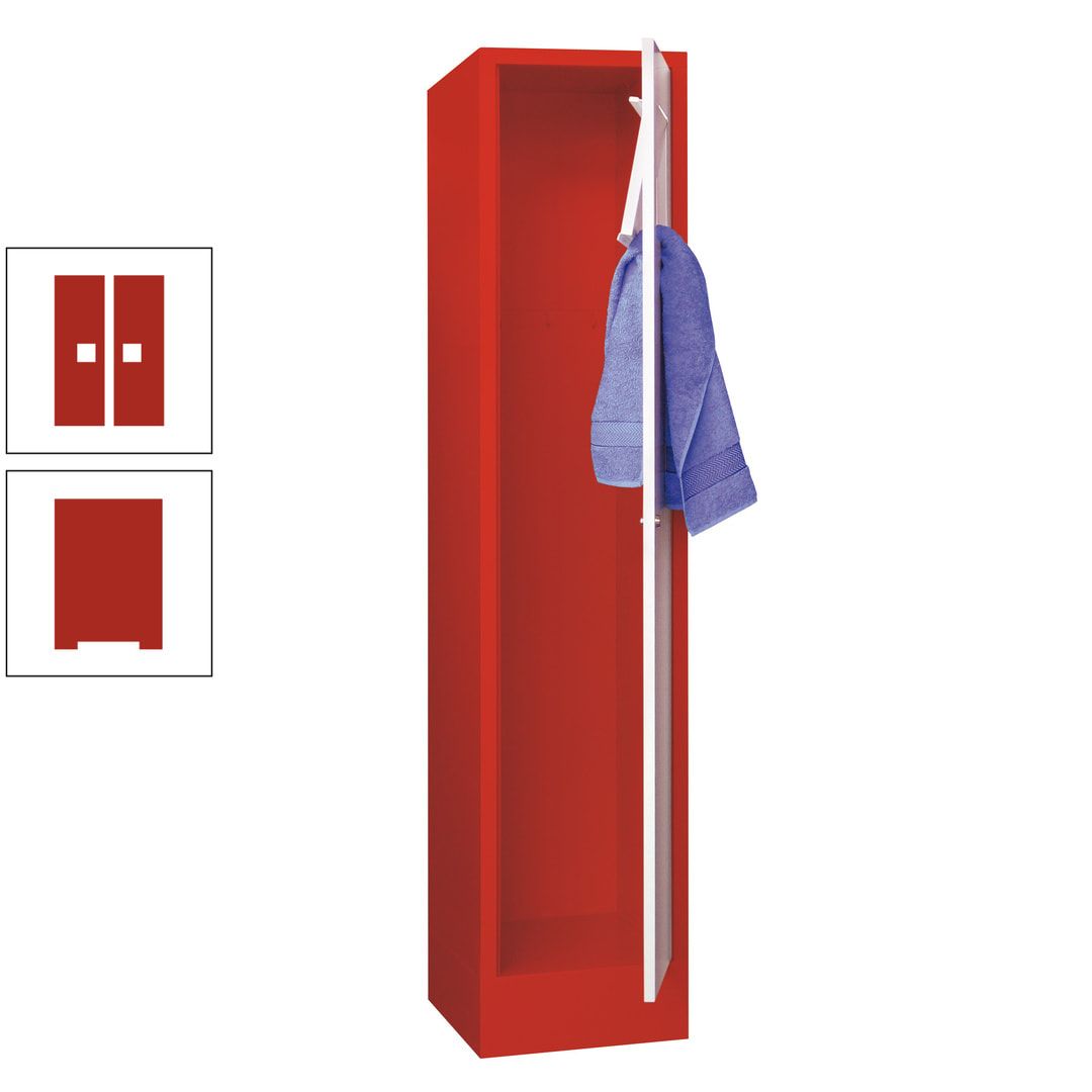 Wäschesammelschrank - 1.850 x 400 x 500 mm (HxBxT) - Sockel - Drehriegel - anthrazitgrau