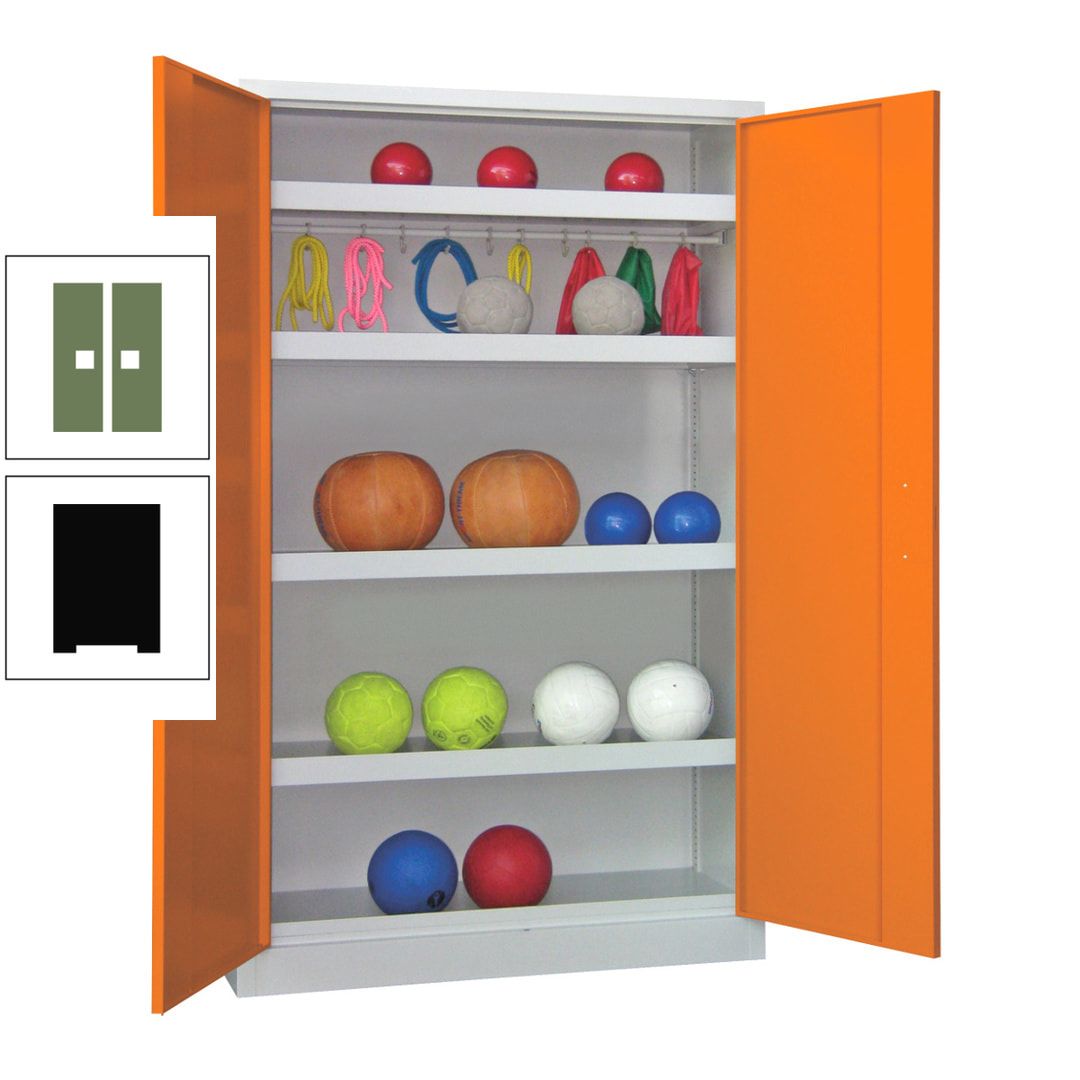 Ballschrank - Vollblechtüren - 4 Böden - 1 Hakenleiste - 1.950x1.200x500 mm (HxBxT) - anthrazitgrau