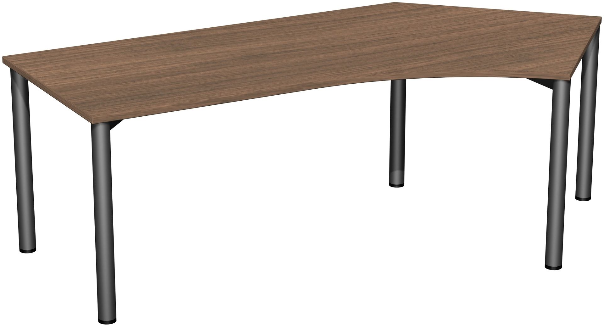 Winkel-Schreibtisch - Winkel rechts - 4-Fuß Flex - 720 x 2.166 x 1.130 mm (HxBxT) - Gestell anthrazit - Ahorn