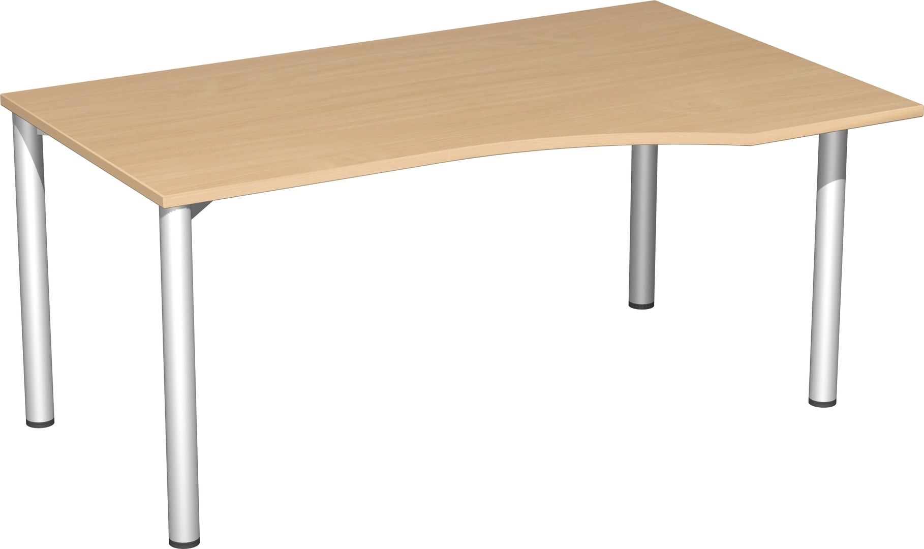 Eckschreibtisch - Ecke rechts - 4-Fuß Flex - 720 x 1.600 x 1.000 mm (HxBxT) - Gestell anthrazit - Ahorn