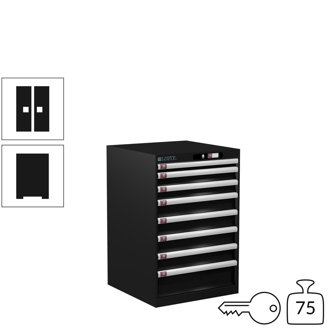 Lista Schubladenschrank - 14.250.010 - 850x564x572 mm (HxBxT) - 8 Schubladen - 75 kg - Key Lock - lichtblau (RAL 5012)