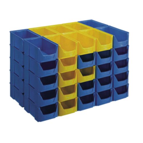 Sichtlagerkästen - PE - 75x103x168 mm - 42 Stück - Lebensmittelecht - Farbe blau