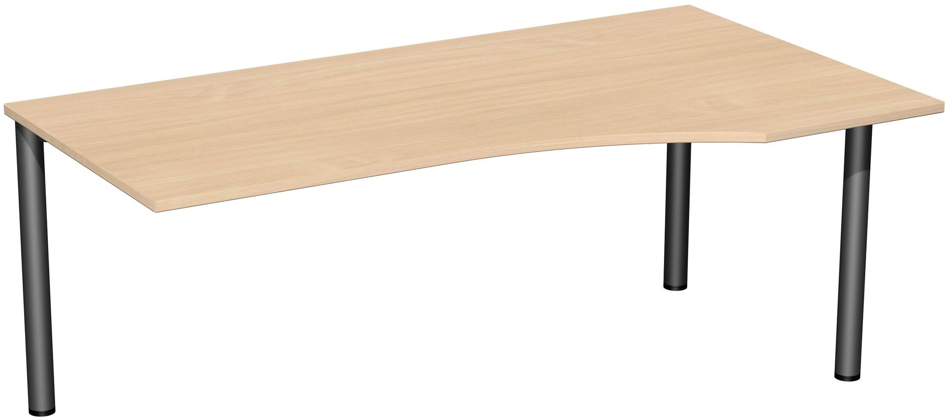 Eckschreibtisch - Ecke rechts - 4-Fuß Flex - 720 x 1.600 x 1.000 mm (HxBxT) - Gestell anthrazit - Ahorn