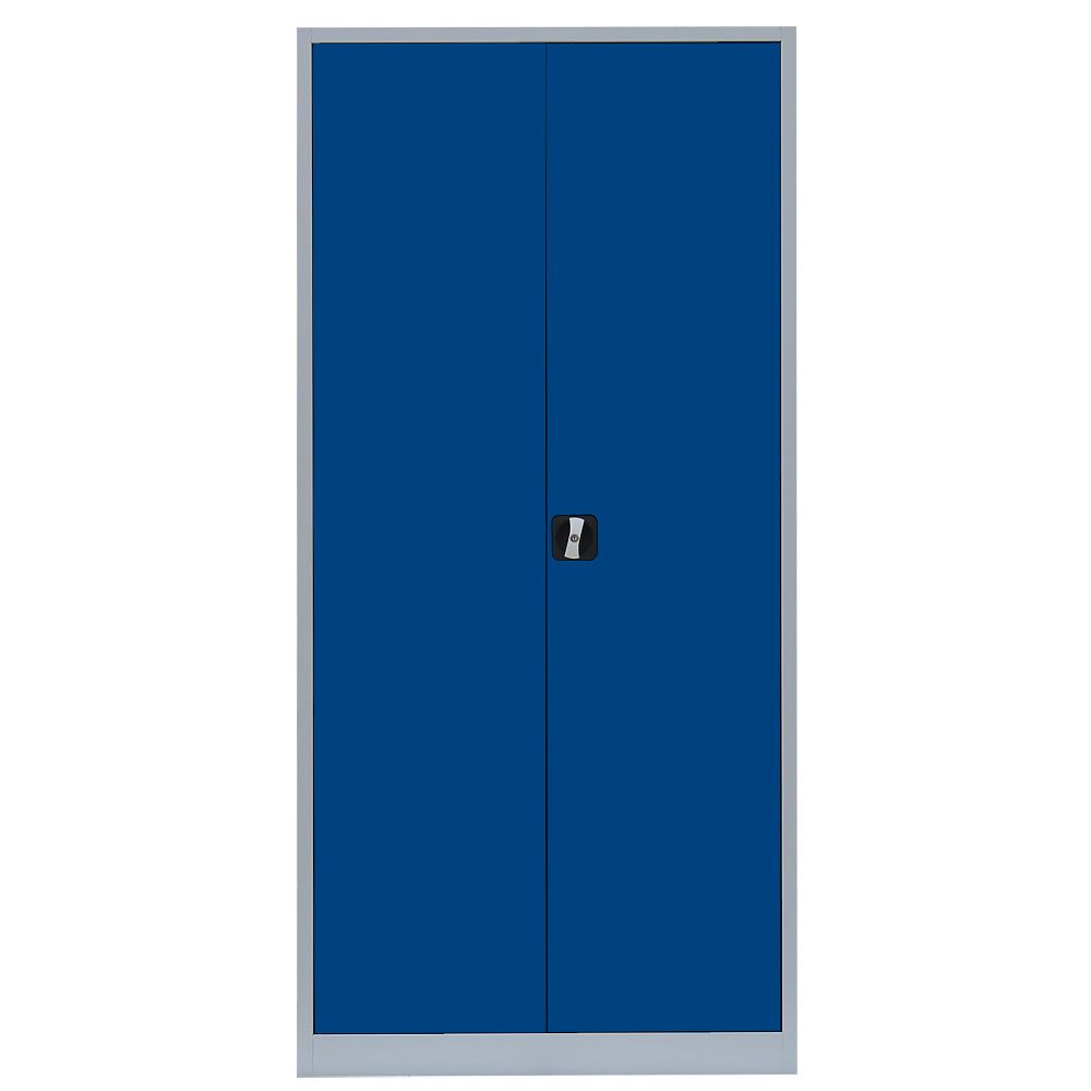 Aktenschrank, Büroschrank, abschließbar, Flügeltüren, 4 Fachböden, 1.950 x 925 x 600 mm (HxBxT), Stahl, Korpus und Türen in lichtgrau