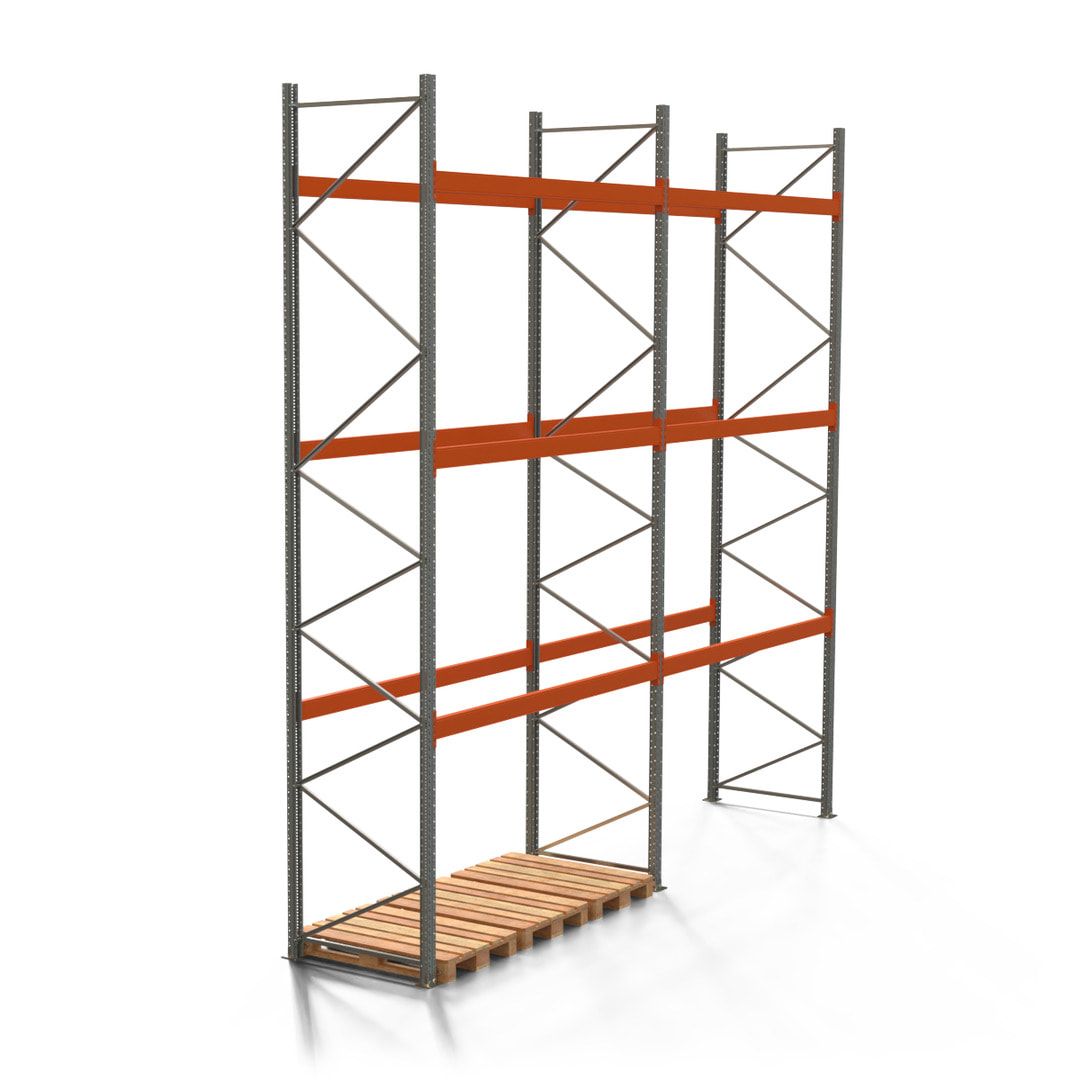 Palettenregal ARTUS - 4 Ebenen - Fachlast 2.775 kg - 5.500 x 5.655 x 1.100 mm (HxBxT) - 2 Felder - Schwerlastregal