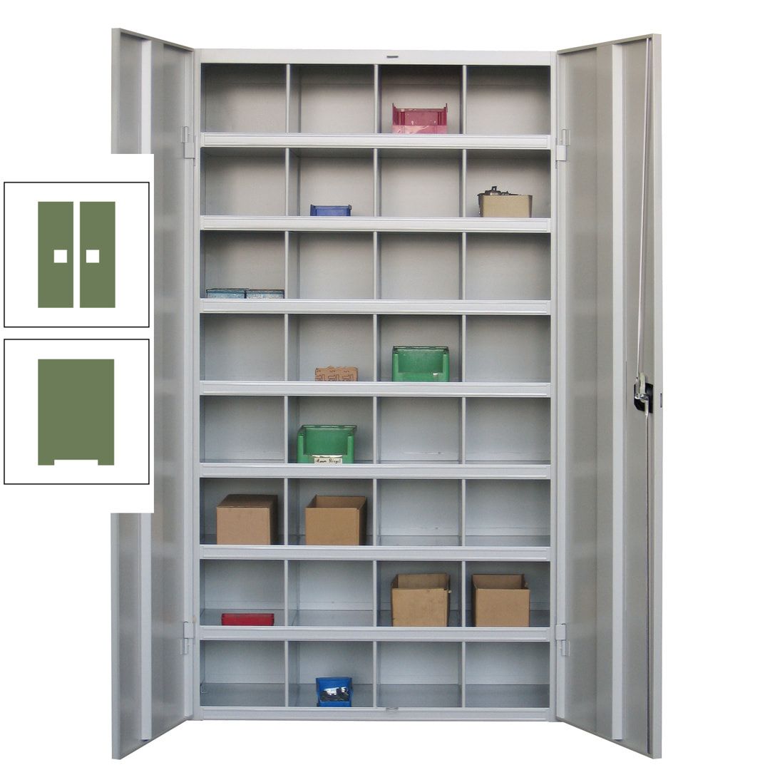 Fächerschrank - Sortierstation - Büroschrank - 32 Fächer - 1.800 x 1.000 x 530 mm (HxBxT) - Materialschrank - anthrazitgrau