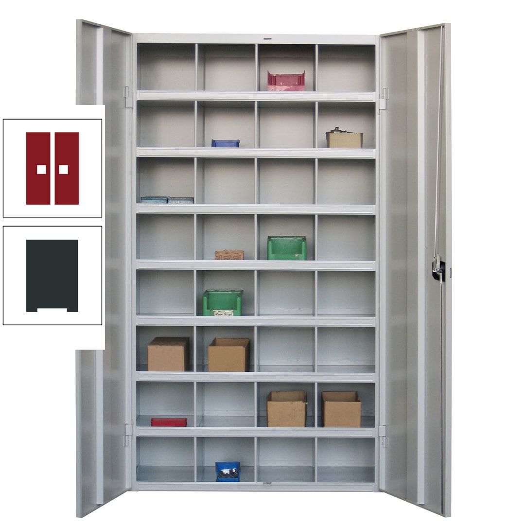 Fächerschrank - Sortierstation - Büroschrank - 32 Fächer - 1.800 x 1.000 x 530 mm (HxBxT) - Materialschrank - anthrazitgrau