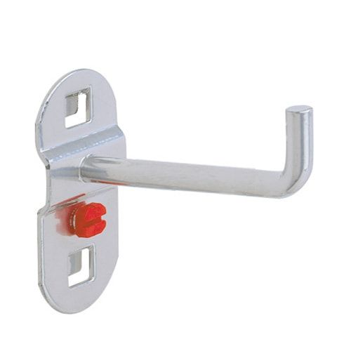 Werkzeughalter mit senkrechtem Hakenende, für Lochplatte, Schraubsystem, Länge 125 mm, Durchmesser 6 mm, Stahl, Kunststoff, Farbe Aluminium