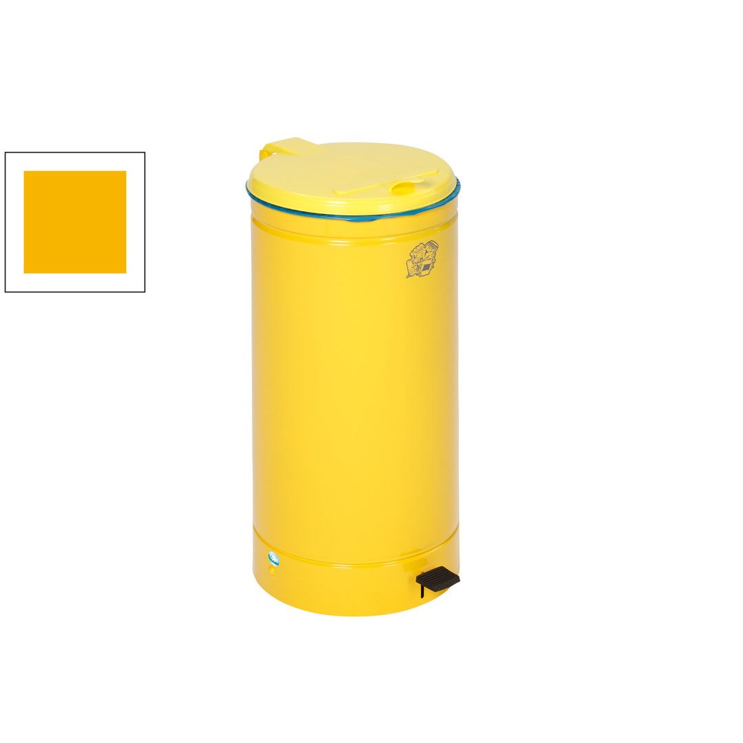 Tretabfallsammler - Mülleimer - Fußpedal - Volumen 60 l - Höhe 700 mm - Durchmesser 450 mm - enzianblau