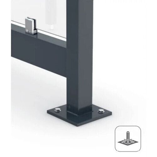 Unterstand mit Pultdach und Sicherheitsglas - feuerverzinkt und farbbeschichtet - 2.435 x 5.350 x 2.250 (HxBxT) - Farbe Achatgrau
