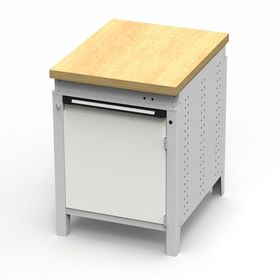 OTTOKIND Werkbank - Arbeitstisch - Schrank - Gestell lichtgrau