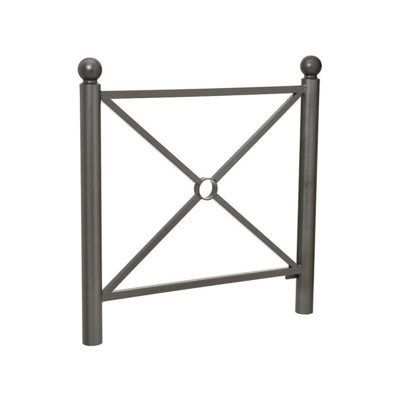 Geländer Kreuz und Kreis - 1.000 x 1.072 mm - Pfosten mit Helmkopf - Farbe enzianblau - Außengeländer Systemgeländer