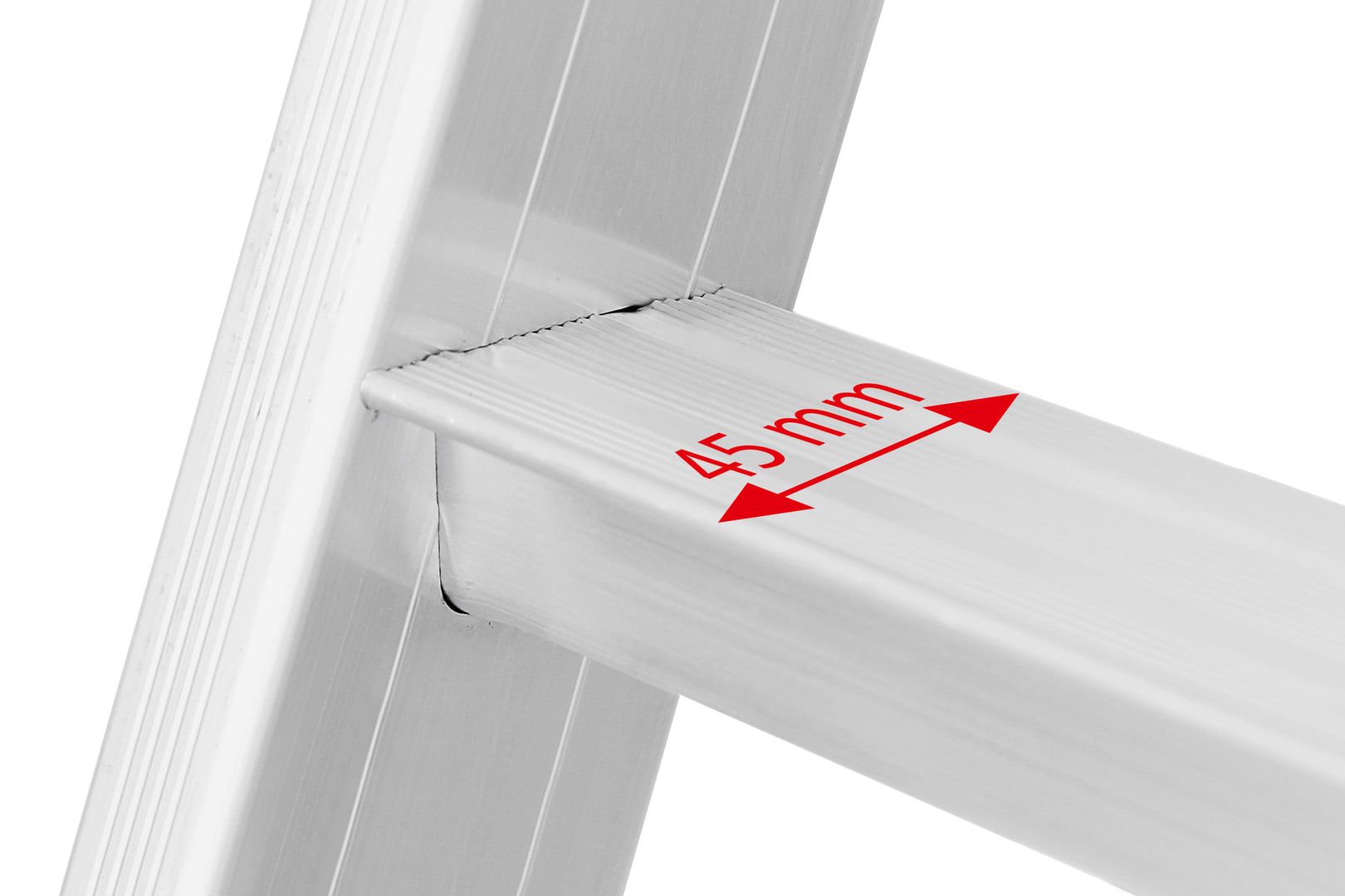 Einhänge-Schiebeleiter - Aluminium - ausziehbare Handläufe - Breite 550 mm - Länge 3.260 mm