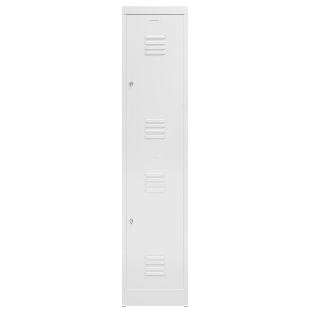 Garderobenschrank, Doppelstockspind, 1 Abteil, 2 Fächer, 1.800 x 415 x 500 mm (HxBxT), Drehriegel, Stahl, Korpus: lichtgrau, Front: anthrazitgrau