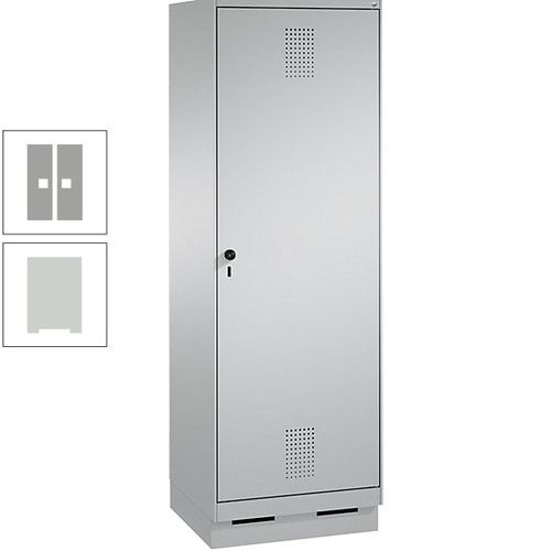 Doppel-Spind, Garderobenschrank, 1 Tür für 2 Abteile a 300 mm, Korpus anthrazitgrau, Türen anthrazitgrau, 1.800 x 600 x 500 mm (HxBxT)