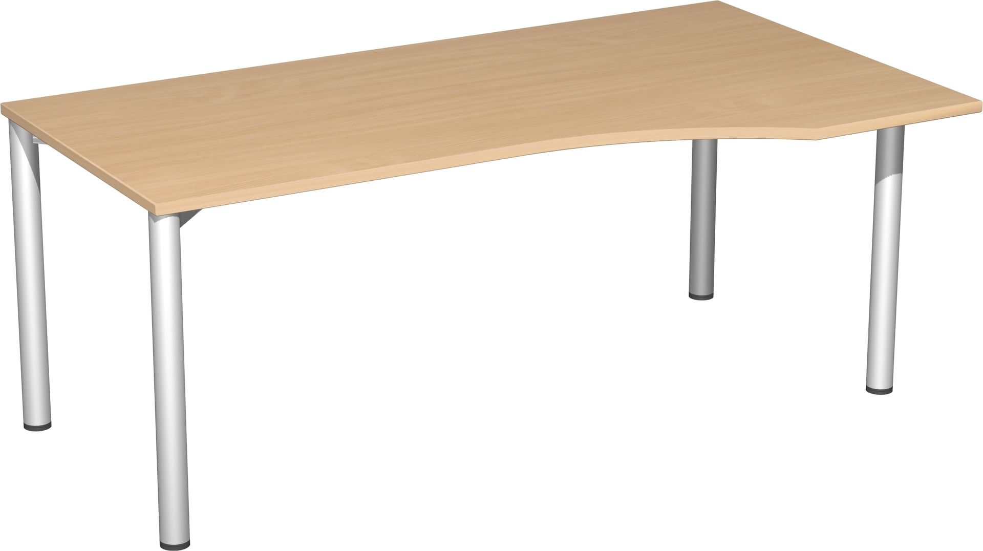 Eckschreibtisch - Ecke rechts - 4-Fuß Flex - 720 x 1.600 x 1.000 mm (HxBxT) - Gestell anthrazit - Ahorn