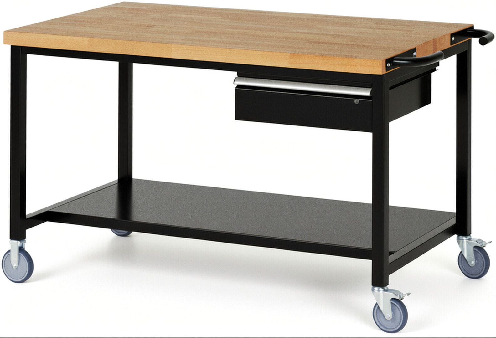 Mobile Werkbank mit Ablageboden - 1 Schublade - 150:1 - höhenverstellbar 880-1.080 mm - 1.500 x 900 mm (BxT) - 450 kg - Anthrazitgrau