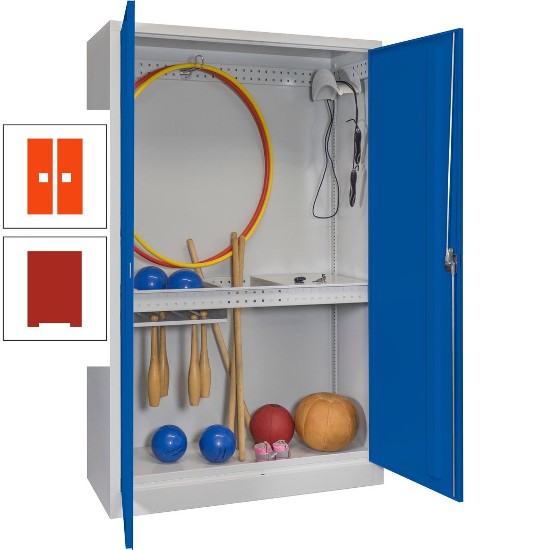 Sportschrank - Vollblechtüren - Variante 3 - 1.950x1.200x500 mm (HxBxT) - anthrazitgrau