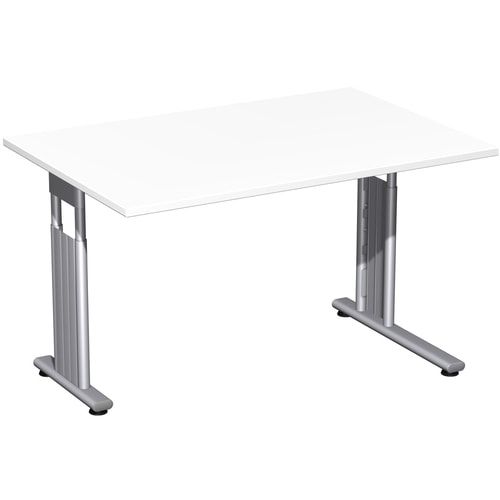 Schreibtisch - C-Fuß Flex - Bürotisch - höhenverstellbar - 820 x 1.200 x 800 mm (HxBxT) - Dekor Ahorn - Gestell silber