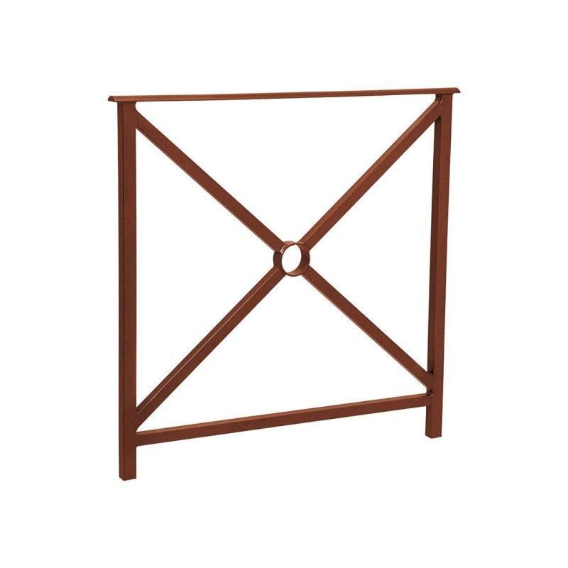 Geländer Kreuz und Kreis - 1.000 x 800 mm - flacher Handlauf - Farbe enzianblau - Außengeländer Systemgeländer