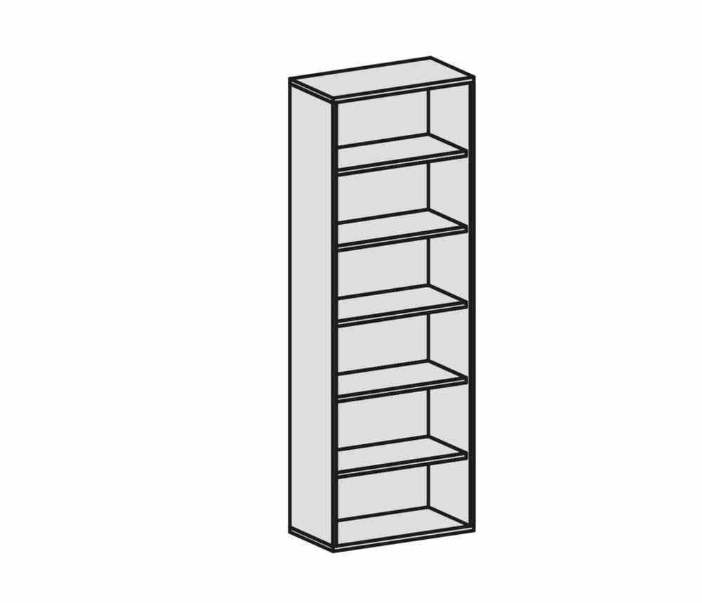 Büroregal, 6 Ordnerhöhen, Metallsockel/Standfüße, Dreischicht-Feinspan, 10 Einlegeböden, 2.304 x 1.200 x 425 mm (HxBxT), Dekor Ahorn