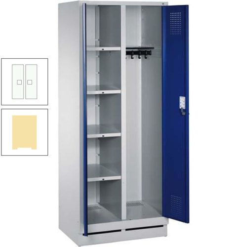Mehrzweckschrank, Doppeltüren, Füße, 2 Abteile a 300 mm, Korpus anthrazitgrau, Tür anthrazitgrau, 1.800 x 600 x 500 mm (HxBxT)