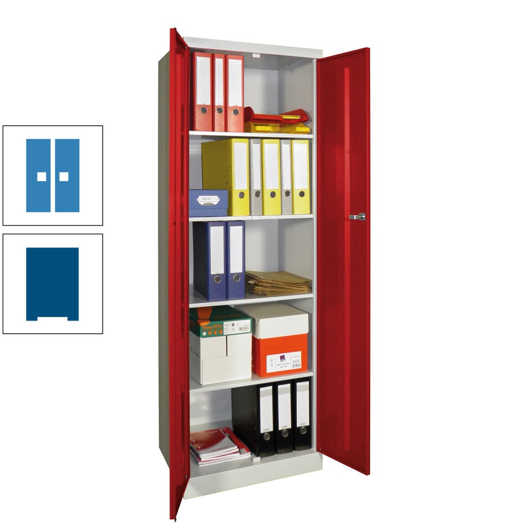 Aktenschrank - Sockel - 4 Böden - 1.800x600x500 mm (HxBxT) - Zylinderschloss - anthrazitgrau