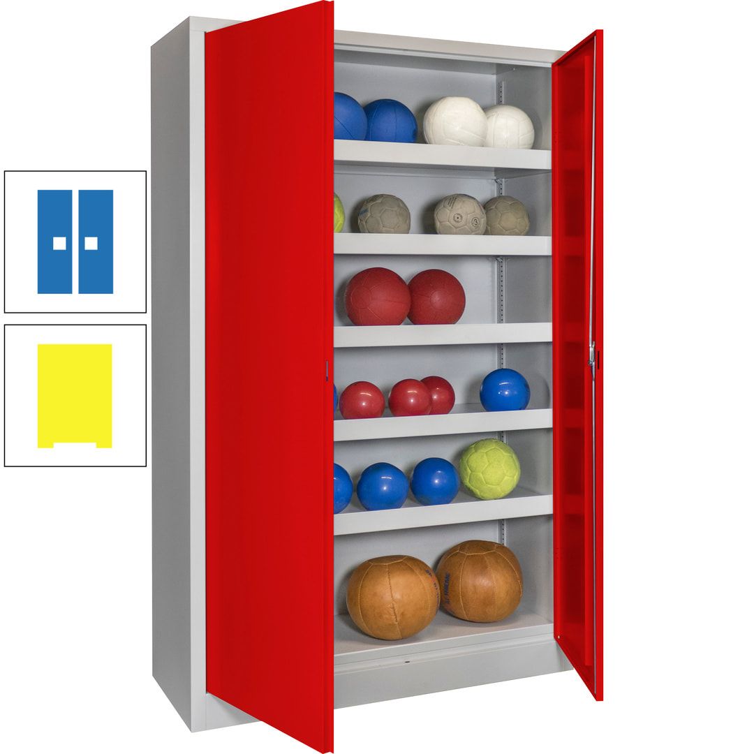 Ballschrank - Vollblechtüren - 5 Böden - 1.950x1.200x500 mm (HxBxT) - anthrazitgrau