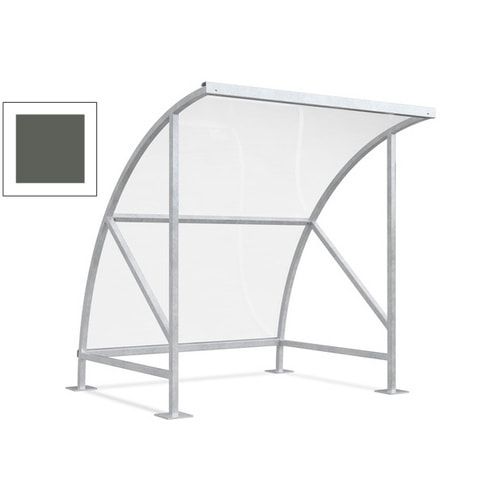 Fahrradunterstand - Fahrradgarage mit Bogendach - Stahl und Kunststoff - 2.290 x 2.090 x 2.100 mm (HxBxT) - Farbe Achatgrau