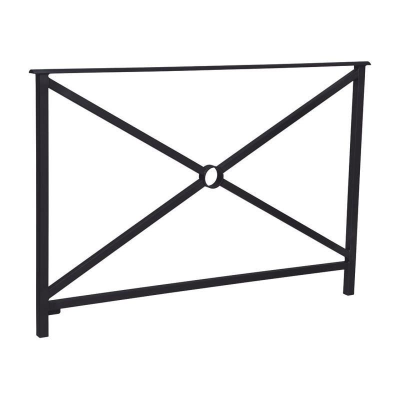 Geländer Kreuz und Kreis - 1.000 x 1.500 mm - flacher Handlauf - Farbe enzianblau - Außengeländer Systemgeländer