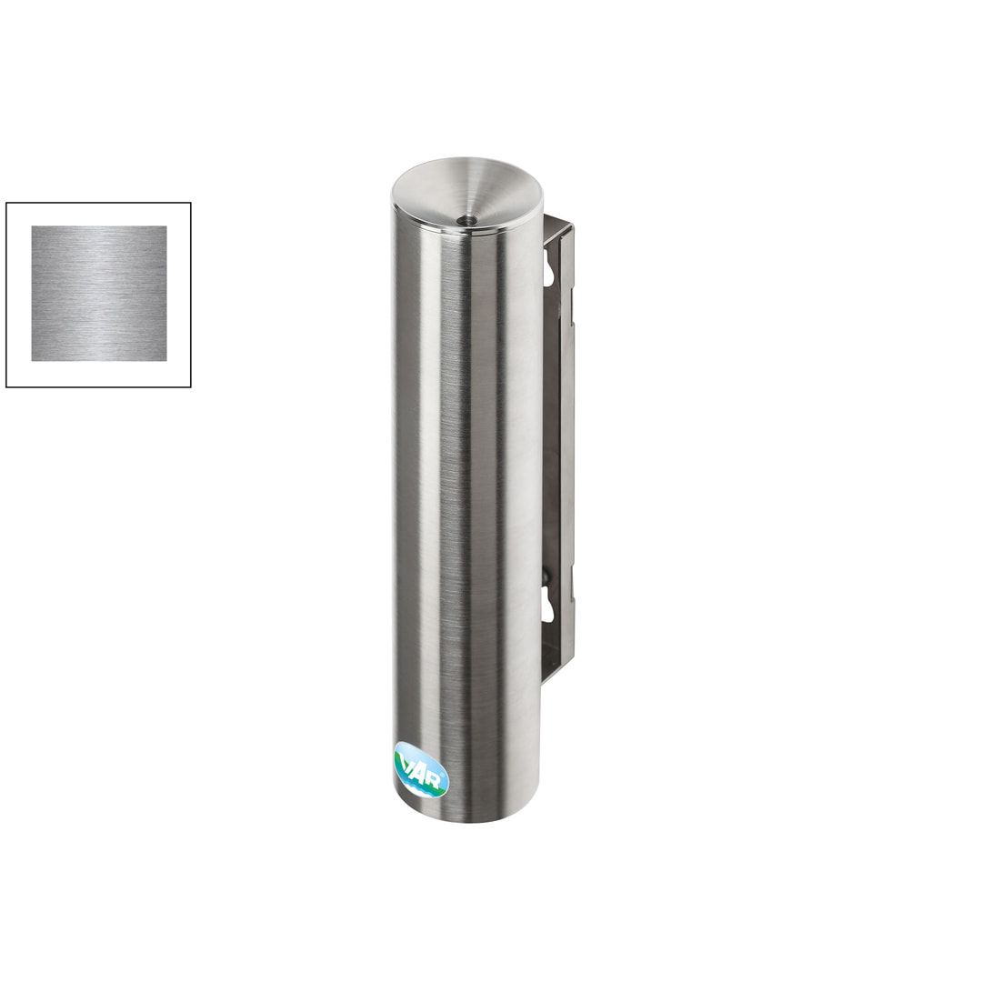 Sicherheitsascher zur Wand- oder Rohrbefestigung - Volumen 0,6 l - 300 x 70 x 100 mm (HxBxT) - Edelstahl