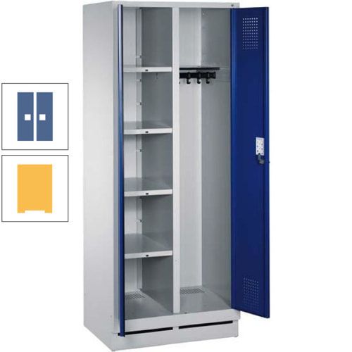 Mehrzweckschrank, Doppeltüren, Füße, 2 Abteile a 300 mm, Korpus anthrazitgrau, Tür anthrazitgrau, 1.800 x 600 x 500 mm (HxBxT)