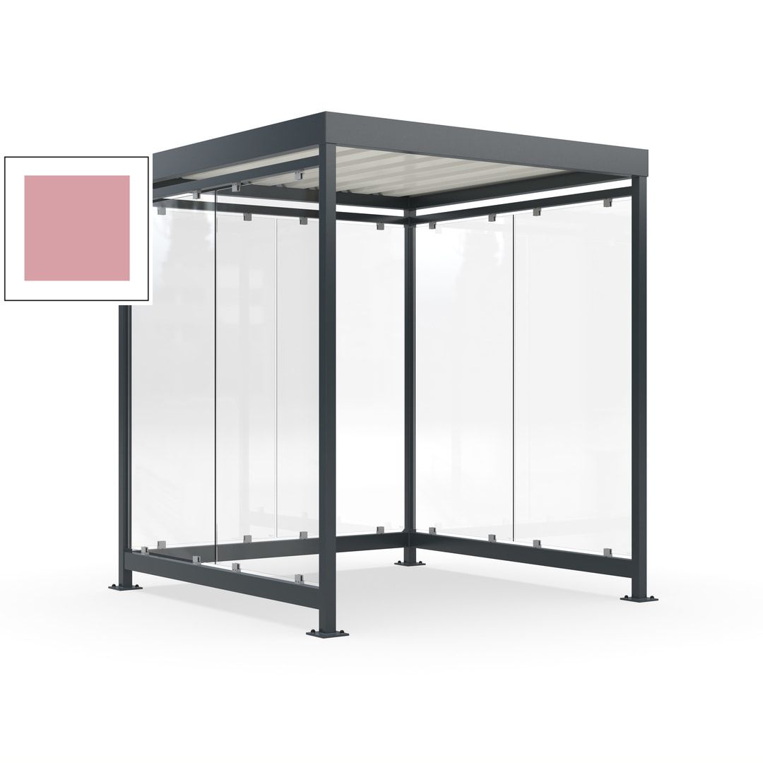 Raucherunterstand, Bushaltestelle, 6-7 Personen, 6 Wände, 2.510 x 2.165 x 2.165 mm (HxBxT), Achatgrau