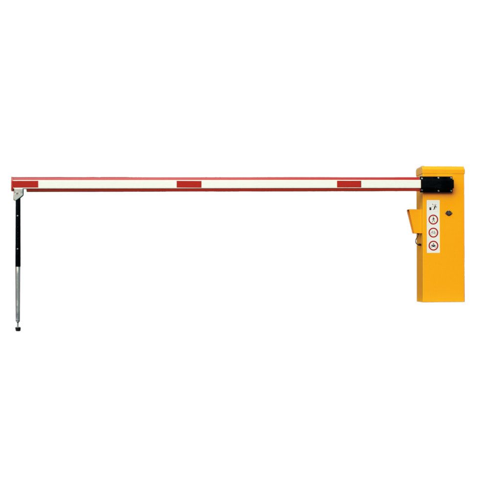 Elektrische Schranke, Wegsperre, Schlagbaum, Wegfahrsperre, Schrankenanlage, mit Pendelstütze, Fernbedienung, Sperrbreite 2.000 mm